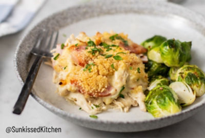 Chicken Cordon Bleu Casserole with Canadian Bacon