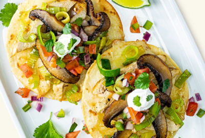 Chicken Tostadas with Fried Leeks