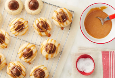 Chocolate-Salted Caramel Blossom Cookies