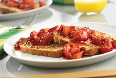 Cinnamon Swirl French Toast with Strawberry Compote