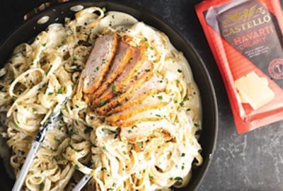 Creamy Havarti Chicken Alfredo Pasta