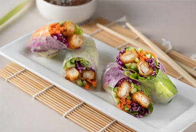 Crunchy Fish Sticks and Vegetable Spring Rolls with SunButter Dipping Sauce