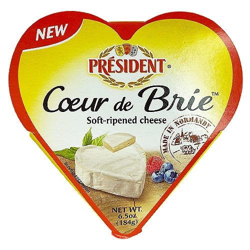 President Coeur De Brie Heart Shaped Brie, 6.5 oz