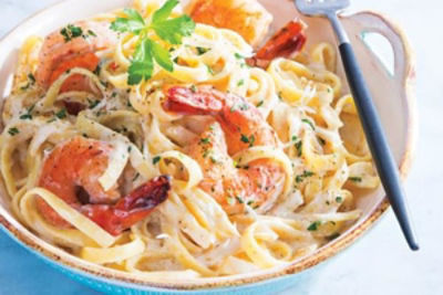 Easy Shrimp Alfredo Pasta