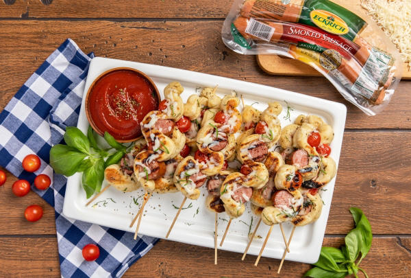 Eckrich Smoked Sausage Pizza Skewers