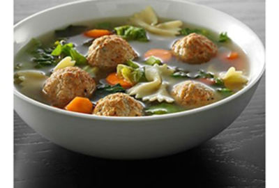 Escarole Soup with Turkey Meatballs and Pasta