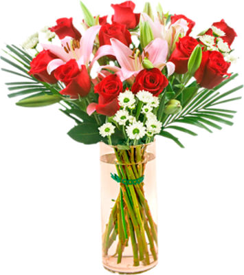 The Floral Shoppe Dozen Rose & Lily Vase, 1 each