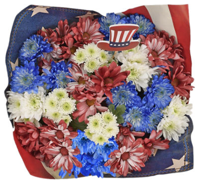 The Floral Shoppe Patriotic Jumbo Pom Bunch, 1 each