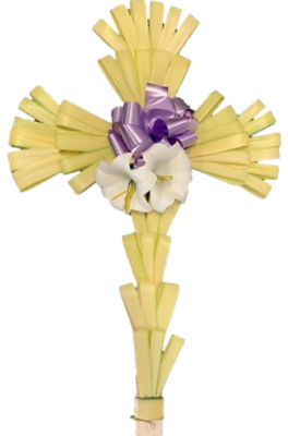 The Floral Shoppe Palm Cross with Lily Accent