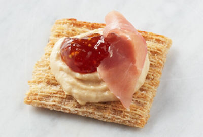 Fig Jam & Prosciutto Topped Triscuits