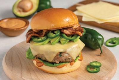 Finlandia Cheddar Gruyere Southwest Turkey Burger