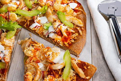 Frozen Buffalo Chicken & Cauliflower Pizzas