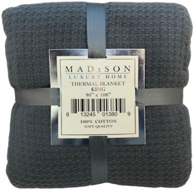 Madison Luxury Home Thermal Blanket King, 1 each