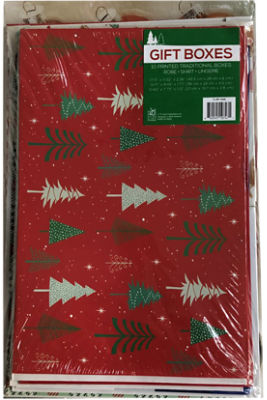 Royal LePage Triland Traditional Print Gift Boxes, Assorted Sizes, 10 Pack