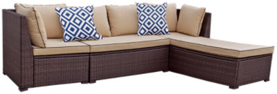 TDC USA Inc. Wicker Set with Chaise - 3 Piece, 1 each