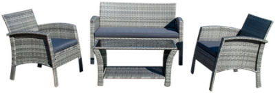 TDC USA Inc. 4 Piece Wicker Patio Conversation Set, 1 Each