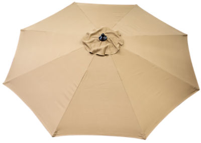 Outdoor Furniture Wooden Market Umbrella, 9 ft., Tan
