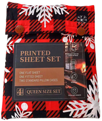 Madison Luxury Home Printed Microfiber Sheets - Queen, 1 Each