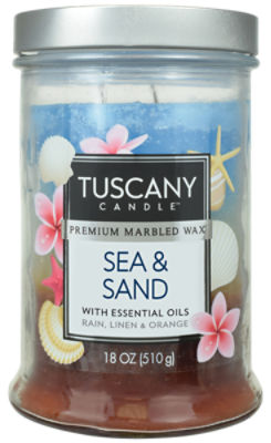Candle - Langley Tuscany Triple Pour Sea & Sand, 18 each