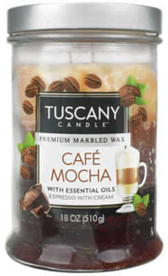 Candle - Langley Tuscany Triple Pour Cafe Mocha, 18 each