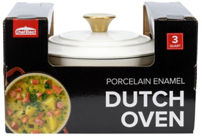 ChefElect White Cast Iron Dutch Oven, 3qt., 1 Each