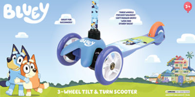 BLUEY 3 WHEELED TILT AND TURN SCOOTER