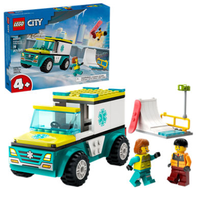 LEGO CITY EMERGENCY AMBULANCE AND SNOWBOARDER