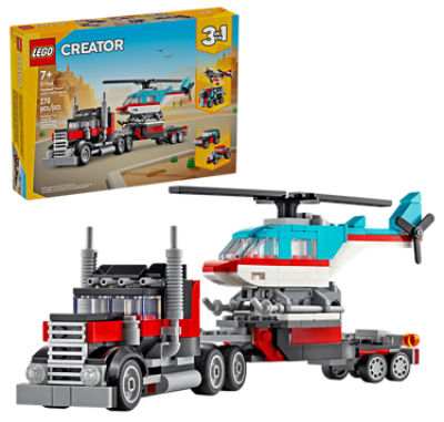 LEGO CREATOR 3 IN 1 FLATBED TRUCK WITH HELICOPTER