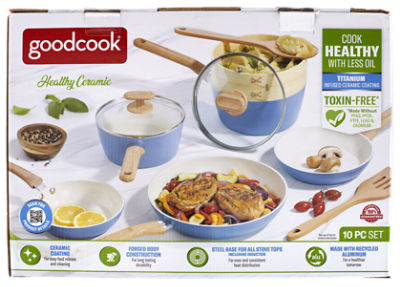 GoodCook Healthy Ceramic Cookware Set, 10 Piece, 1 Each