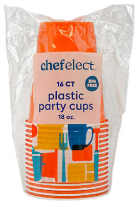 ChefElect Orange Party Cups, 18 oz., 16 Count