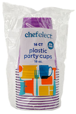 ChefElect Purple Party Cups, 18oz., 16 Count