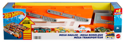 Mattel Hot Wheels City Mega Hauler with 4 Die-Cast Cars