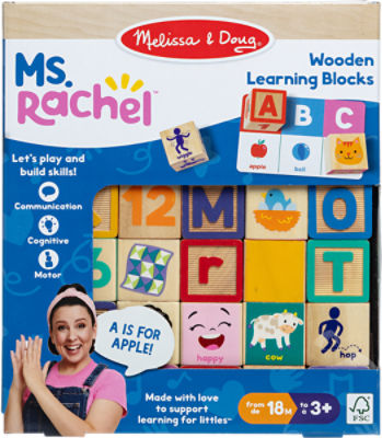 Melissa & Doug Ms. Rachel Wooden Learning Blocks, 1 Each