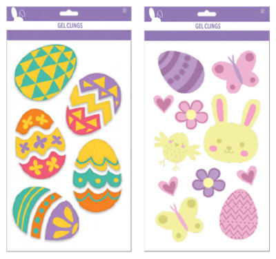 Tri-Land Easter Gel Clings, Rectangular Pack