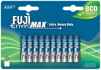 Fuji Enviro Max Extra Heavy Duty Batteries, AAA20, 20 Count