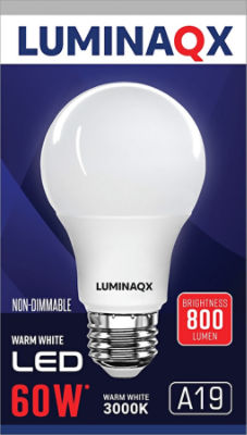 Luminaqx LED A19 Lightbulb, Warm White, 1 Count