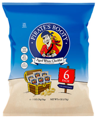 Pirate's Booty Baked Rice and Corn Puffs - Aged White Cheddar, 6 oz