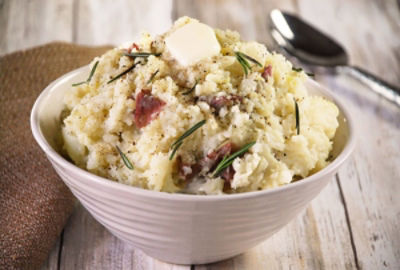 Garlic Mashed Cauliflower and Potatoes