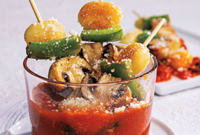 Gnocchi & Veggie Skewer Cups