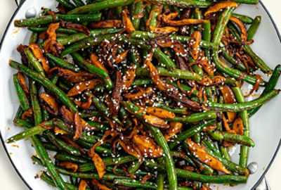 Gochujang Green Beans and Mushrooms