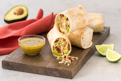 Green Chili Chicken and Avocado Burritos