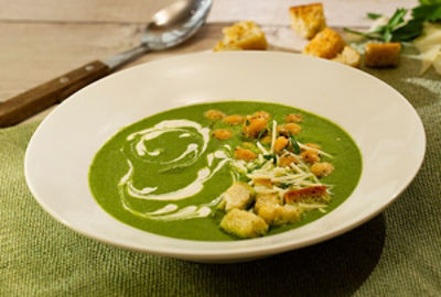 Greens, Garlic and Garbanzo Soup