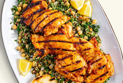 Grilled Harissa Chicken Thighs