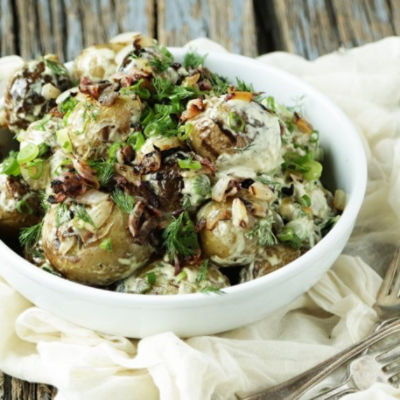 Grilled Potato Salad with Mustard Dressing