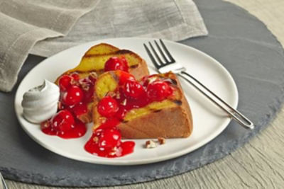 Grilled Pound Cake & Spiced Cherry Vanilla Glaze