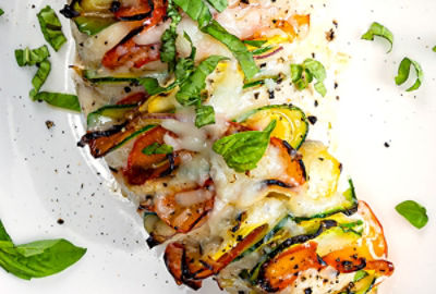 Grilled Summer Vegetable Hasselback Chicken