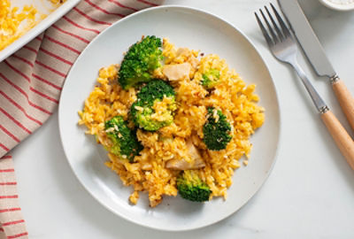 Home-Baked Cheesy Chicken and Broccoli with Rice