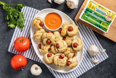 Hot Dog Garlic Knots With Spicy Tomato Oil