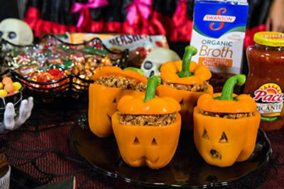 Jack o Lantern Stuffed Peppers