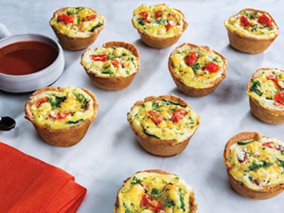 Kale, Tomato & Feta Sandwich Cups